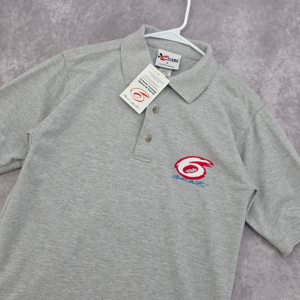 Vintage Chase Authentics Mark Martin NASCAR Polo Shirt Gray Mens Small‎ NWT 2000